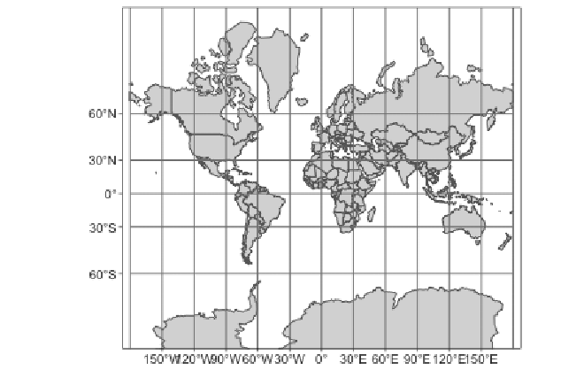 Proyección de Mercator hecha en R